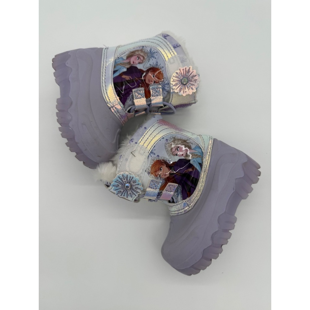 Disney Frozen Elsa Anna‎ Olaf Kids Winter Snow Boots Purple Size 5